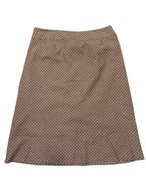 Talbots Woman Orange Black Houndstooth Wool Blend Skirt Size 20W